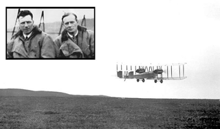 Alcock and Brown lift off from Newfoundland (Author unknown)